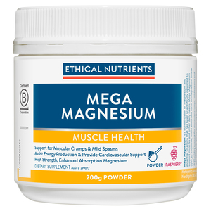 Ethical Nutrients Mega Magnesium Powder Raspberry Flavour 200 g